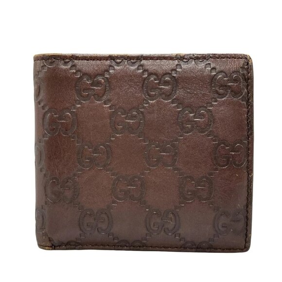 GUCCI Guccissima Brown Leather - Bifold Wallet - Picture 1 of 11